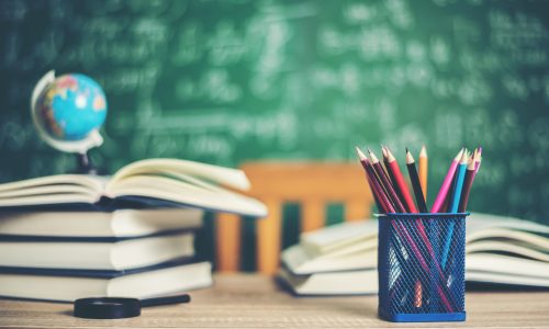 book with green board background